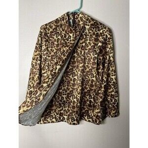 Brooke Shields Timeless Brown Leopard Print Blouse Shirt Top Women Size 4